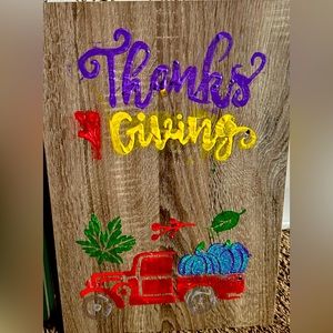 Thanksgiving Hade painted sign